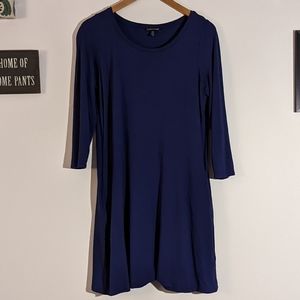 Blue Eileen Fisher Long Sleeve Dress